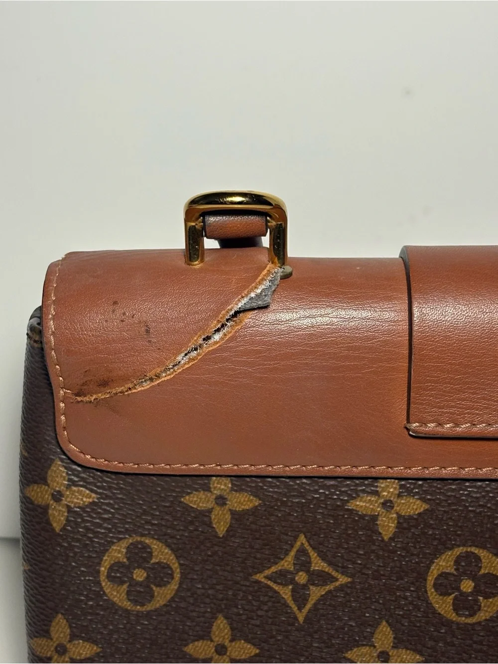 AUTHENTIC Louis Vuitton Brown Monogram Locky BB & Tan Top-Handle Satchel